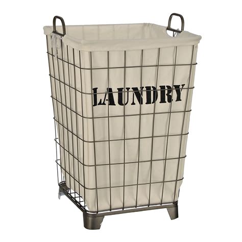 metal and fabric retro laundry bin|Laundry Basket Metal Retro .